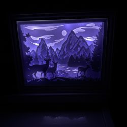 Cadre Lumineux – Cerfs à la montagne