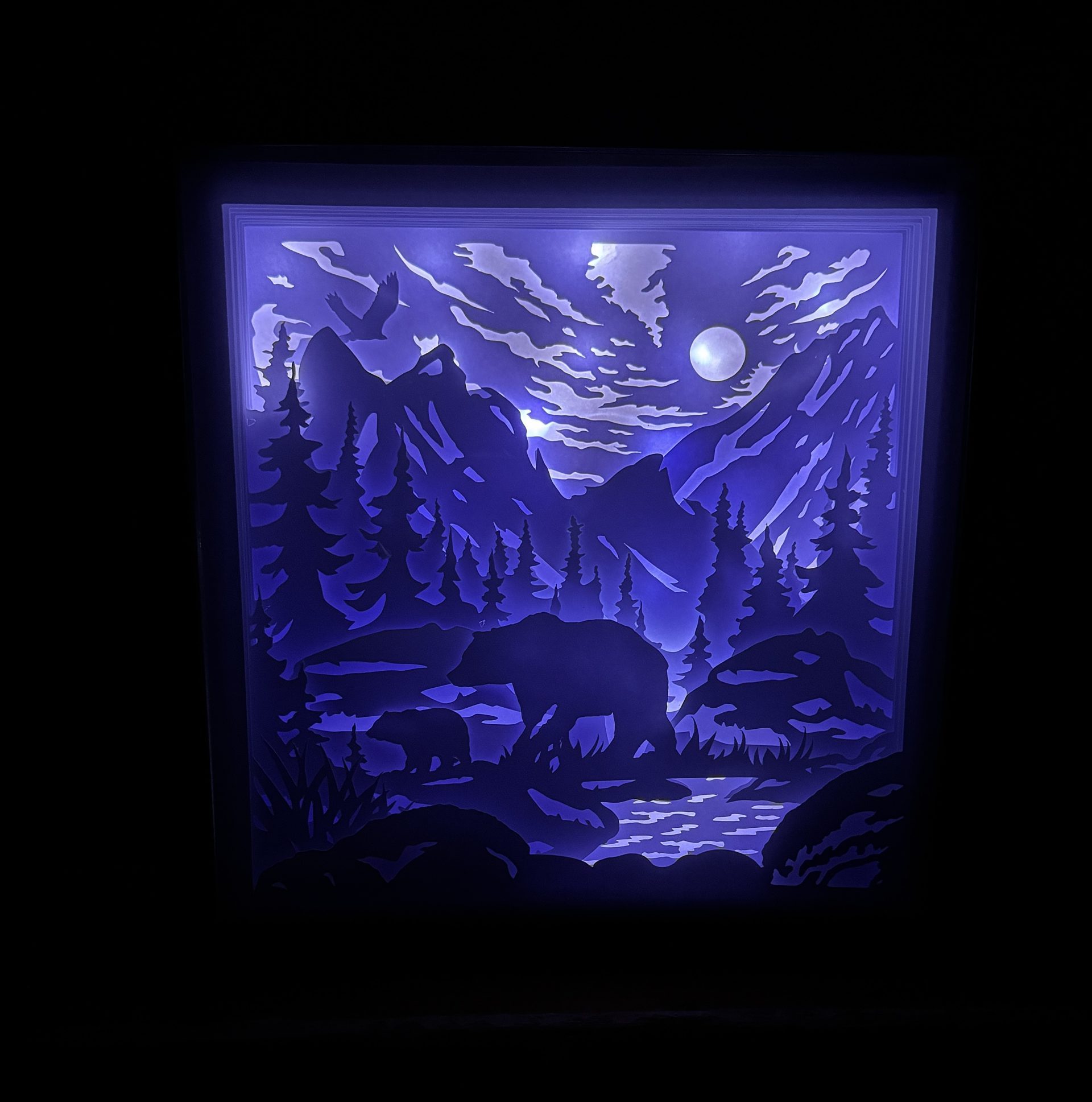 Cadre Lumineux - Ours montagne