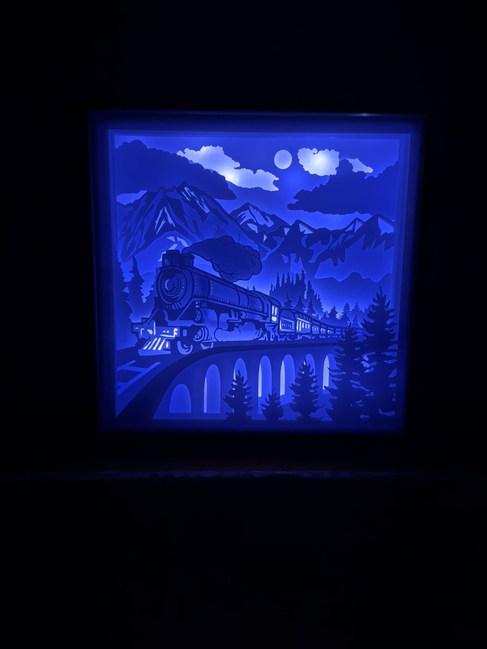 Cadre Lumineux - Train et montagne